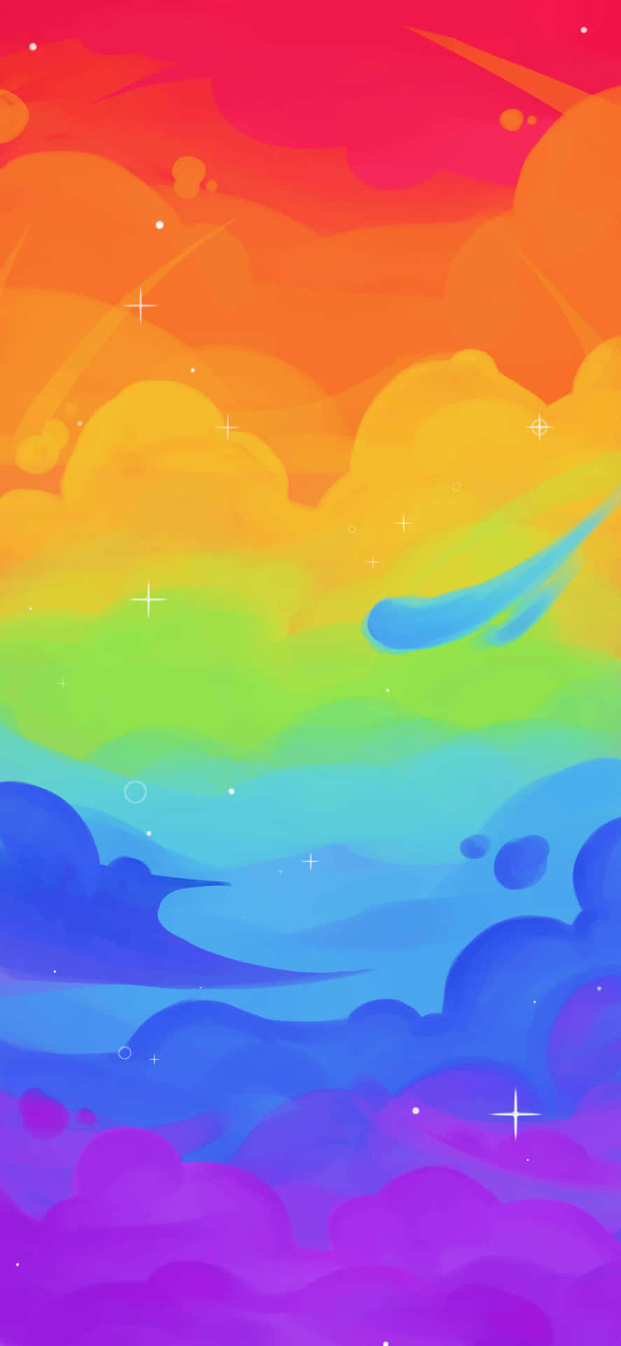 Aesthetic Lgbt Rainbow Clouds Painting Background