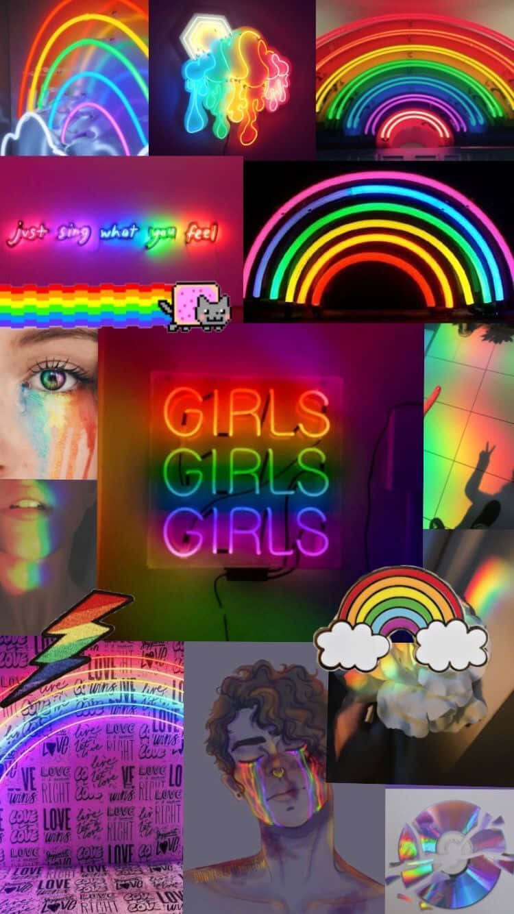 Aesthetic Lgbt Rainbow Collage Background