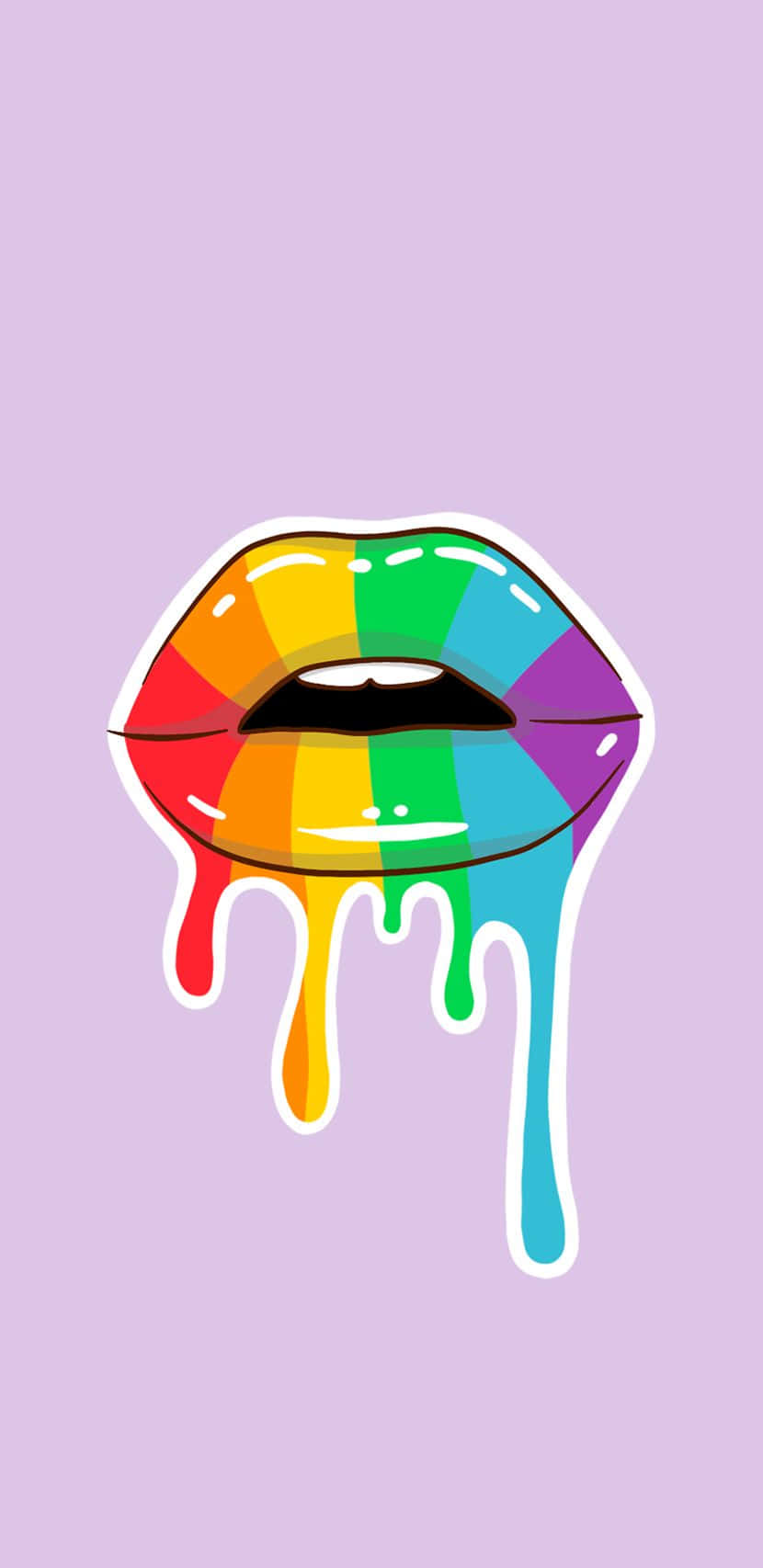 Aesthetic Lgbt Rainbow Lips Background