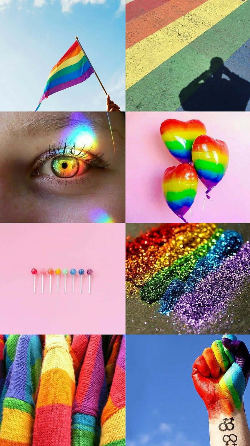 Aesthetic Lgbt Rainbow Photo Collage Background