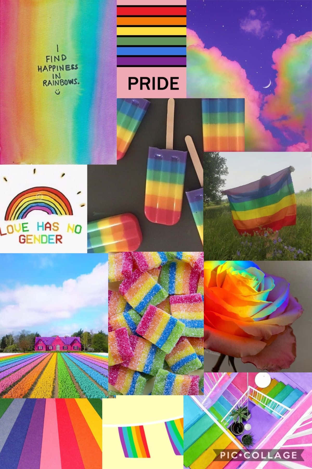 Aesthetic Lgbt Rainbow Pic Collage Background