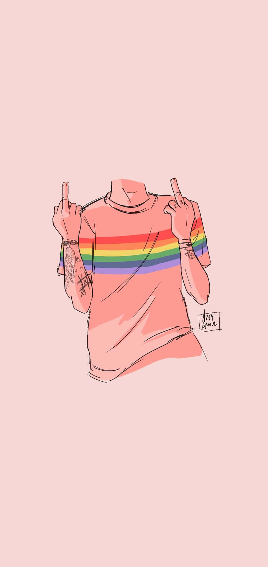 Aesthetic Lgbt Rainbow T-shirt Background