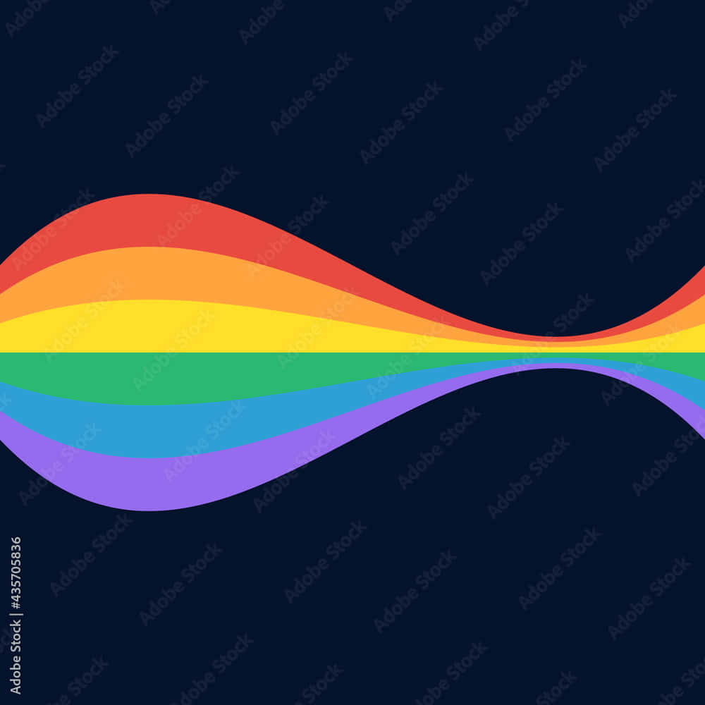 Aesthetic Lgbt Rainbow Waved Flag Background