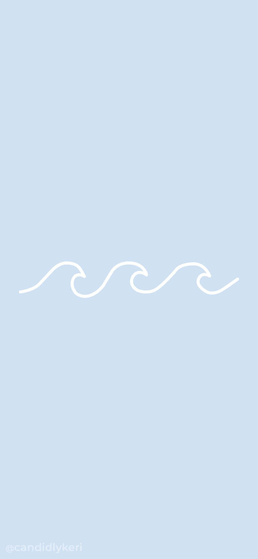 Aesthetic Light Blue Ocean Waves Minimalist Art Background