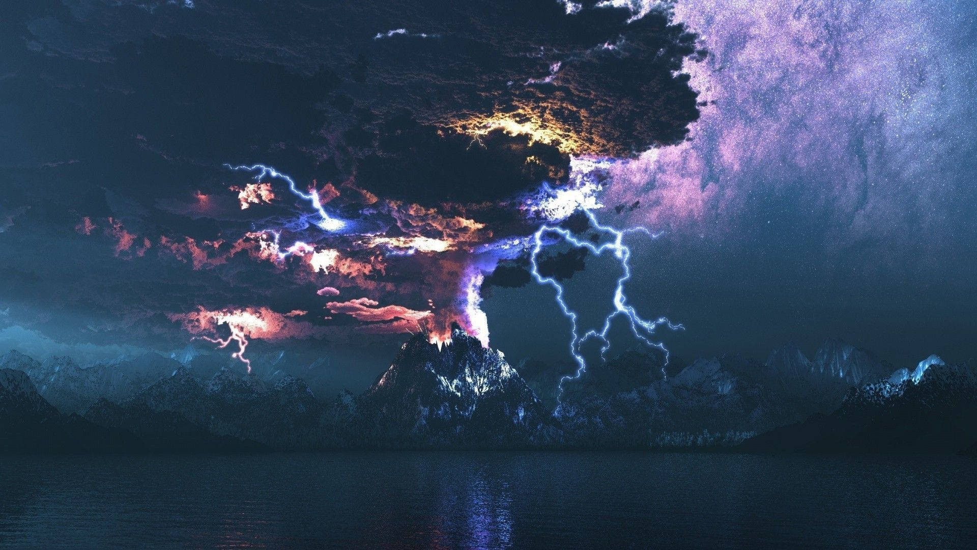 Aesthetic Lightning Sea Of Clouds