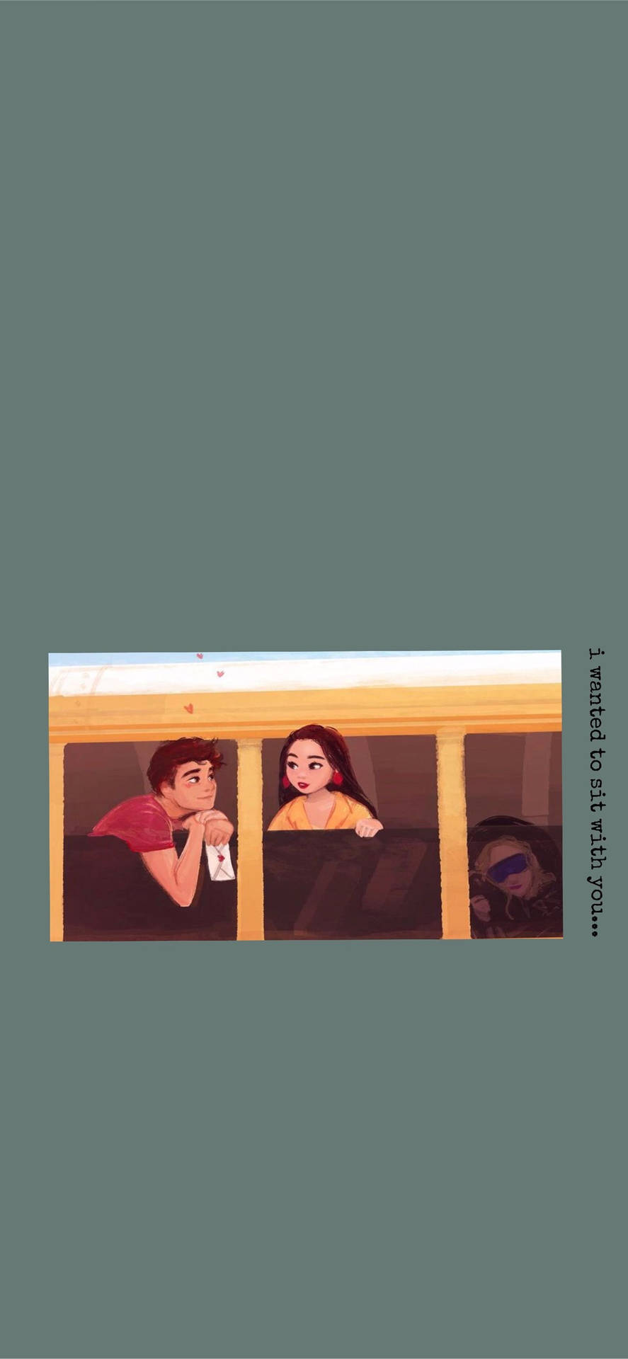 Aesthetic Love Couple In Bus Background