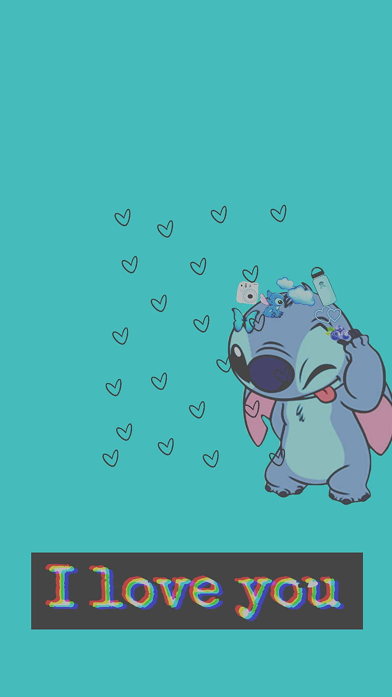 Aesthetic Love Stitch And I Love You Background