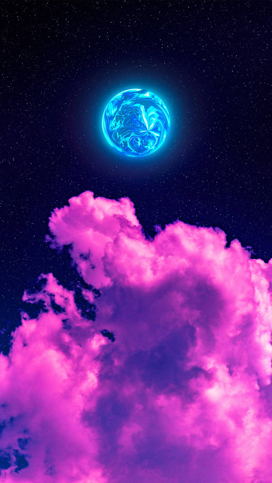Aesthetic Luna Hot Pink Clouds Digital Art Background