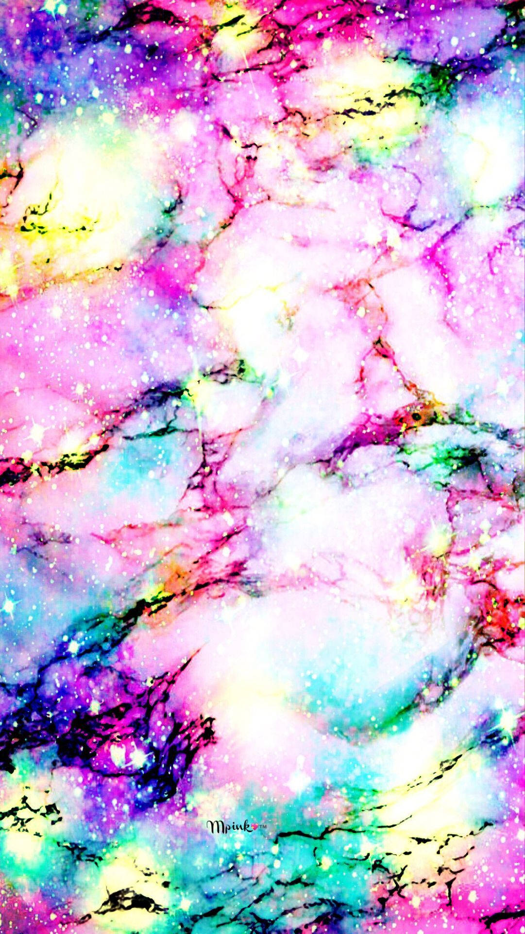 Aesthetic Marble Bursting In Colors Background
