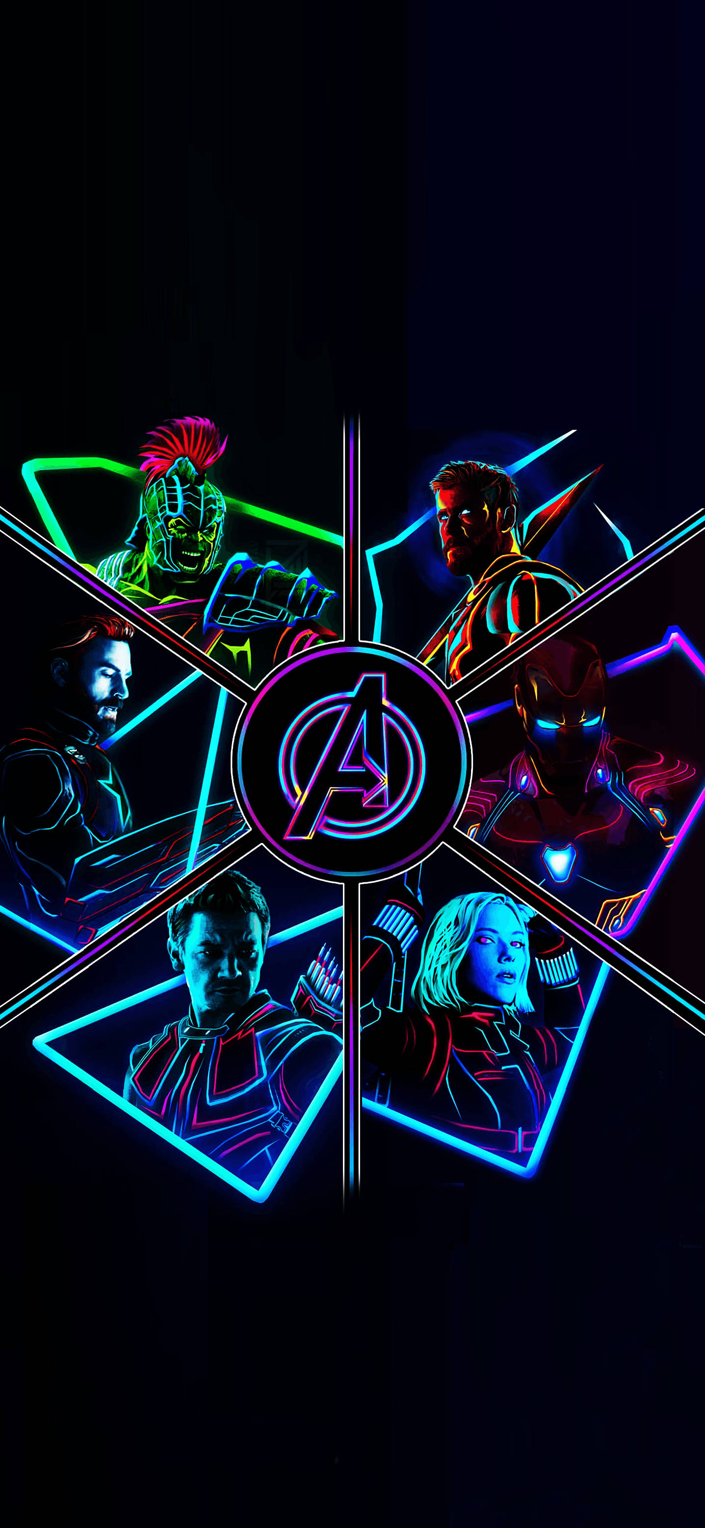 Aesthetic Marvel Iphone Avengers Neon Light Background