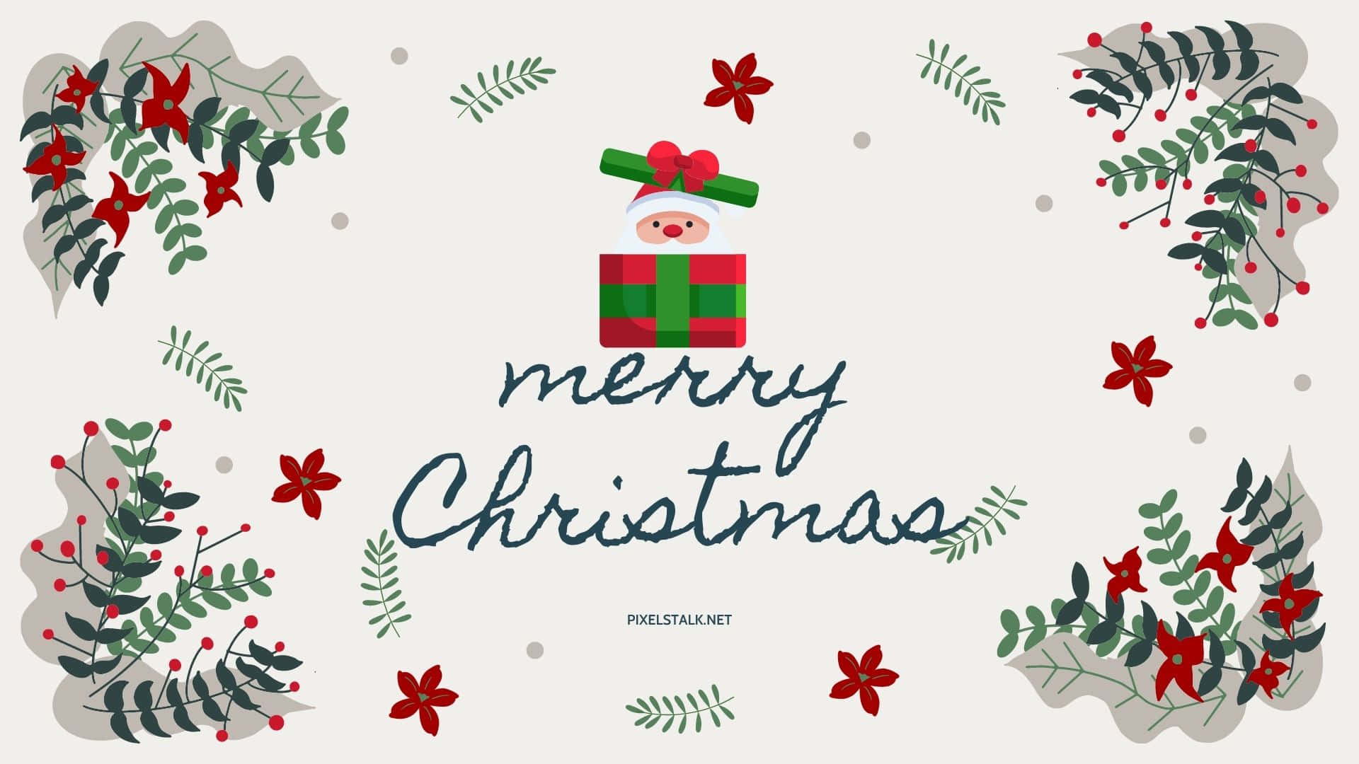 Aesthetic Merry Christmas Gift Greeting Laptop Background