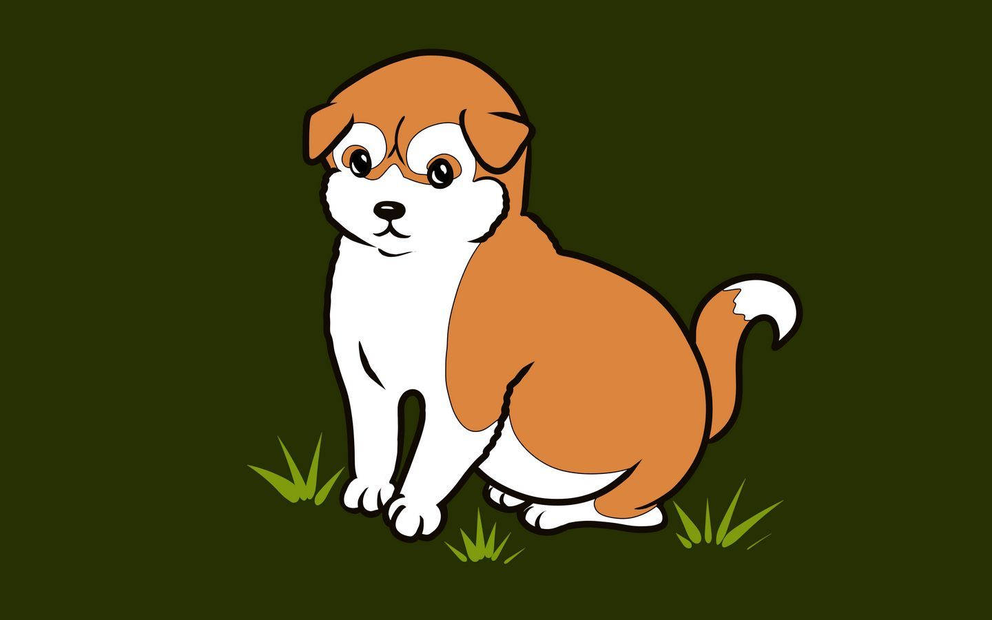 Aesthetic Minimalist Dog Cartoon Background