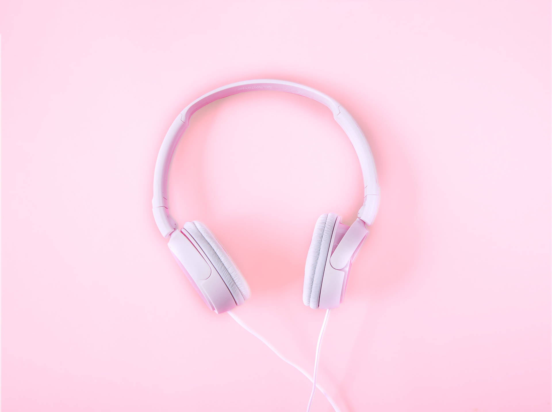 Aesthetic Minimalist Pink Headphone Background