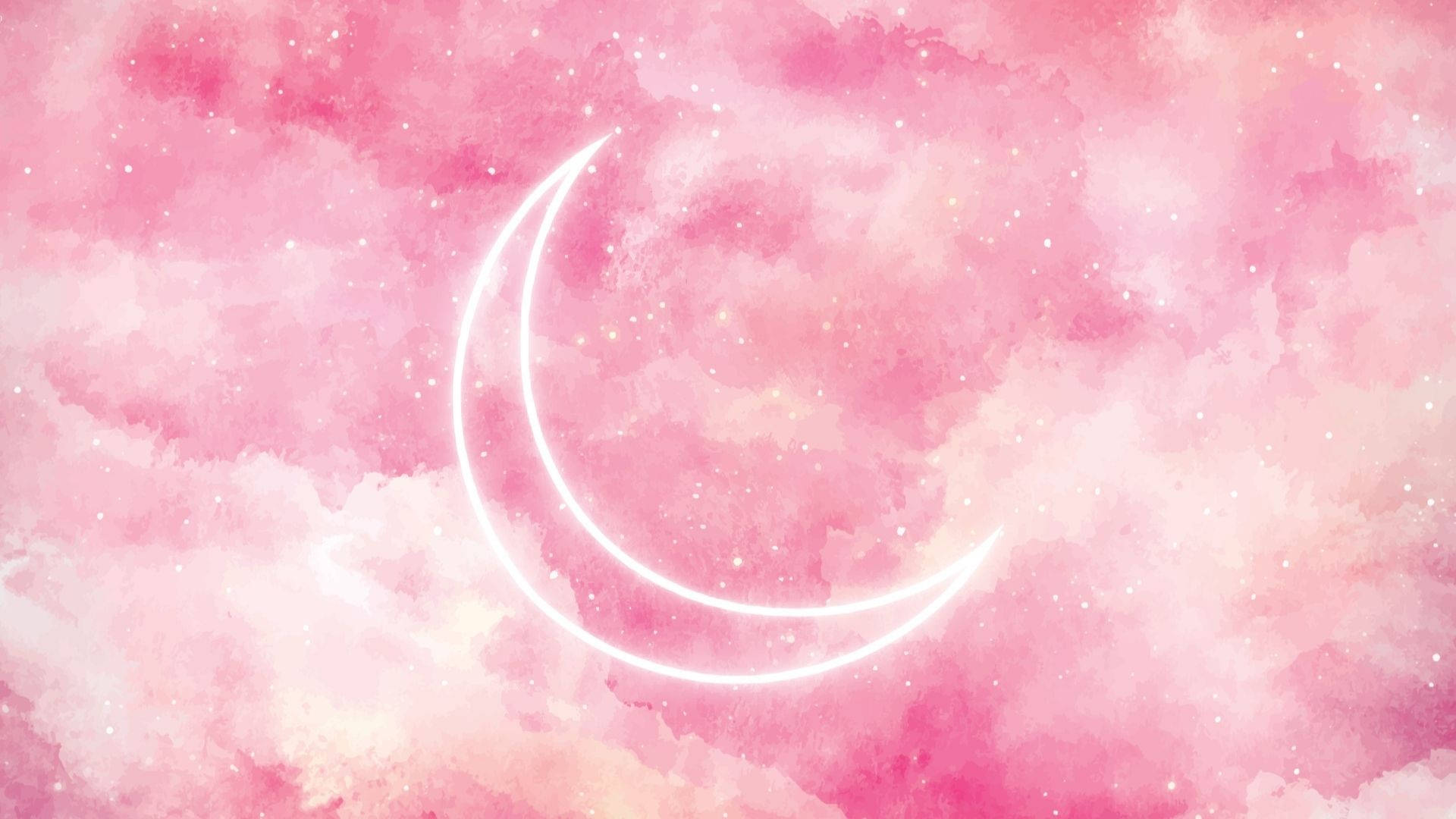 Aesthetic Moon In Galaxy Background Background