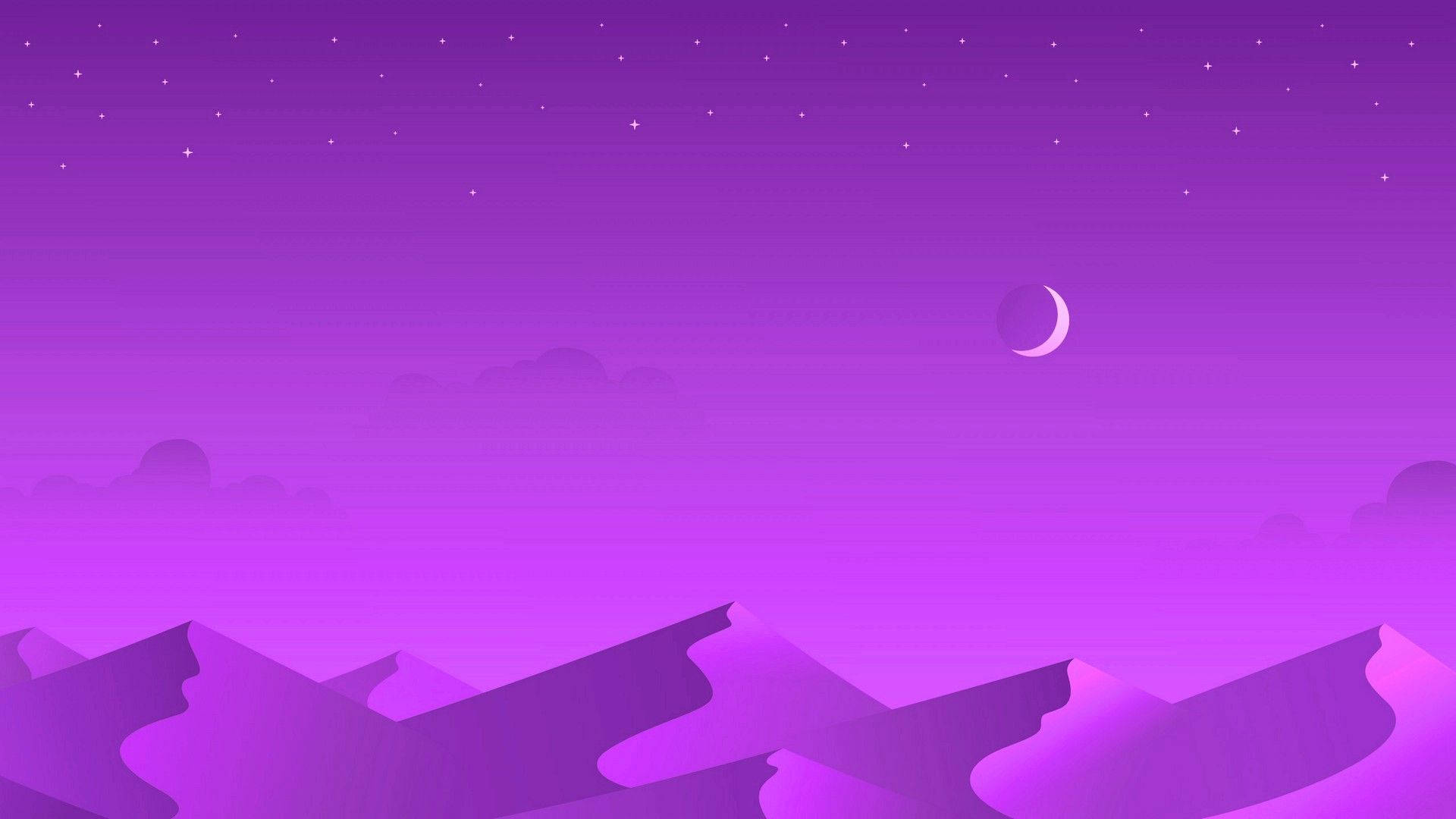 Aesthetic Moon Purple Mountain Background