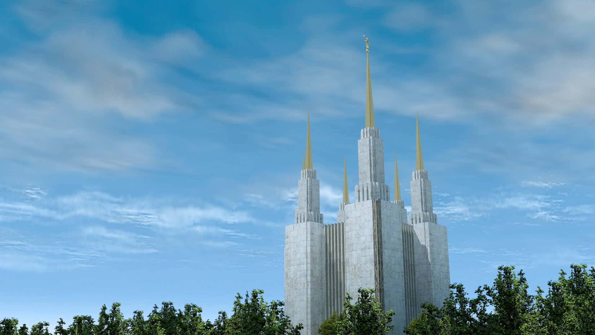 Aesthetic Mormon Temple In Washington Background