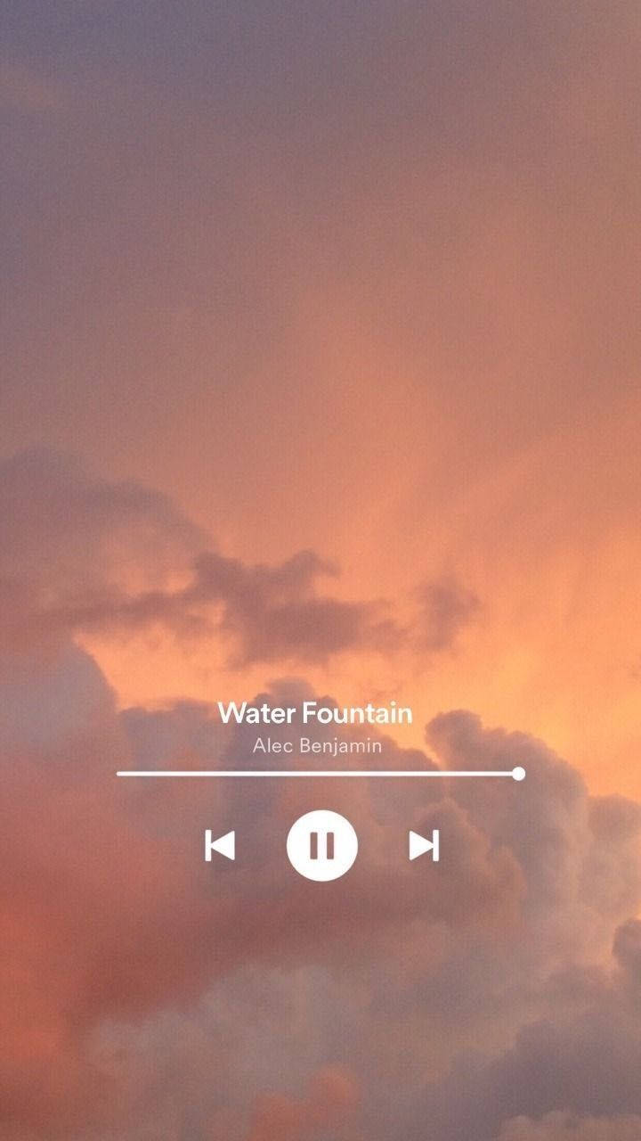 Aesthetic Music Water Fountain By Alec Benjamin Background