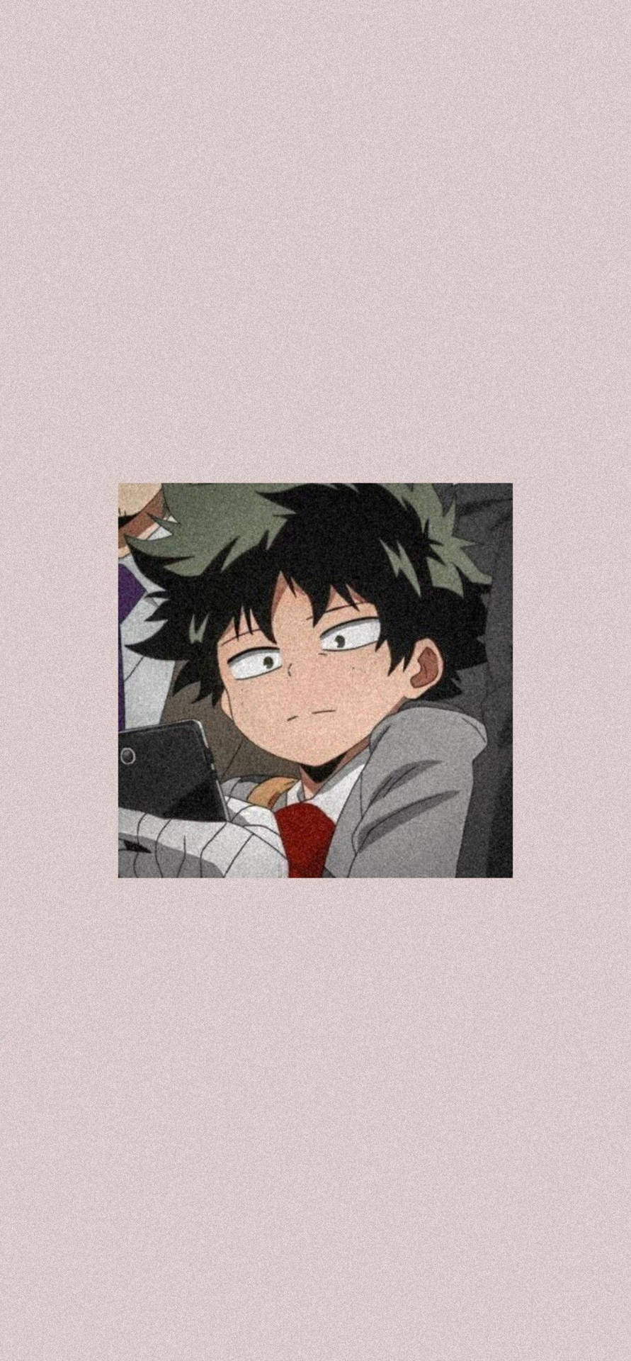 Aesthetic My Hero Academia Midoriya Using A Phone Background