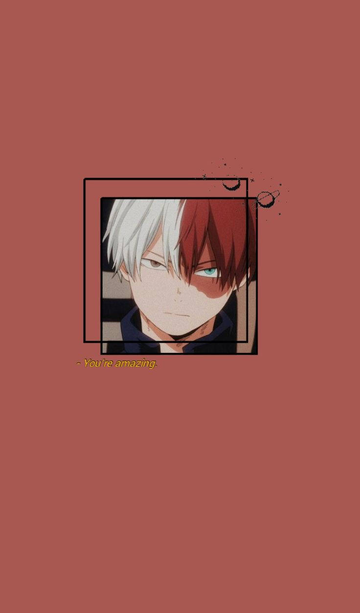 Aesthetic My Hero Academia Todoroki Crimson Red Background Background