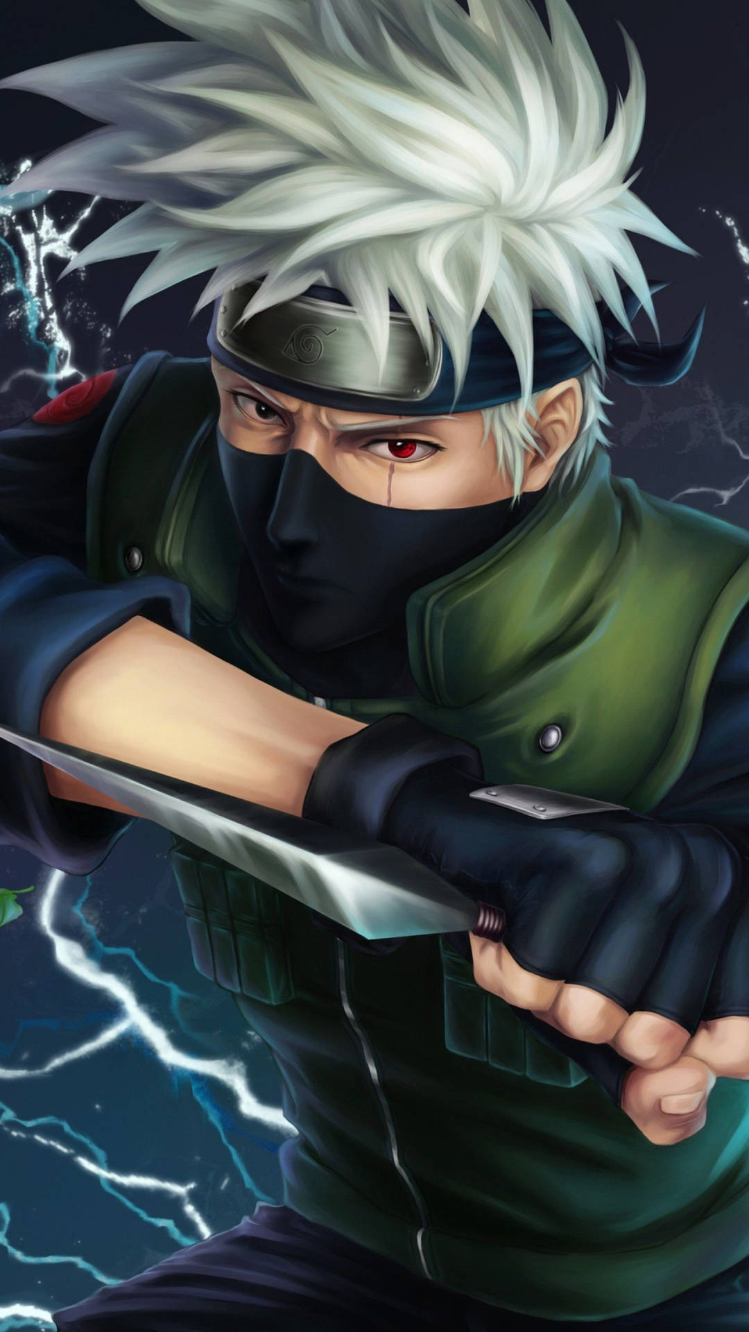 Aesthetic Naruto Character Hatake Kakashi Digital Painting Background