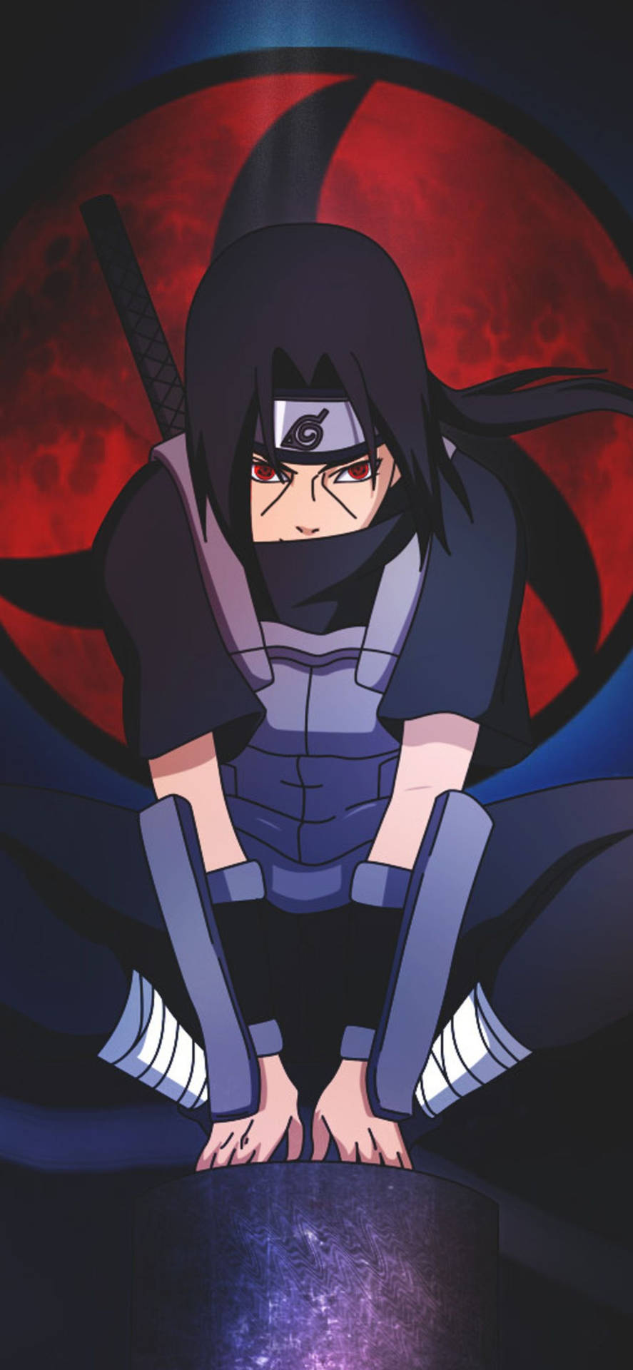 Aesthetic Naruto Character Uchiha Itachi Mangekyo Sharingan Background