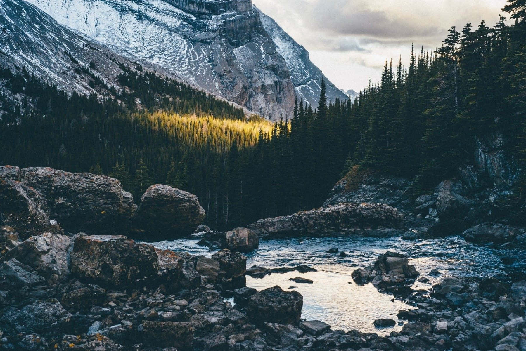 Aesthetic Nature Tumblr Mountain Stream Background