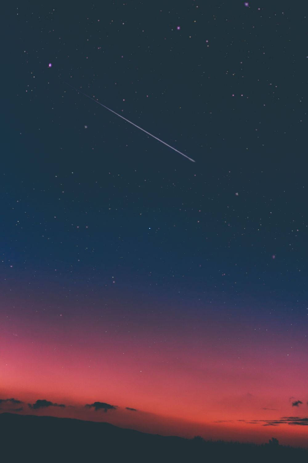 Aesthetic Night Sky With Shooting Stars Background