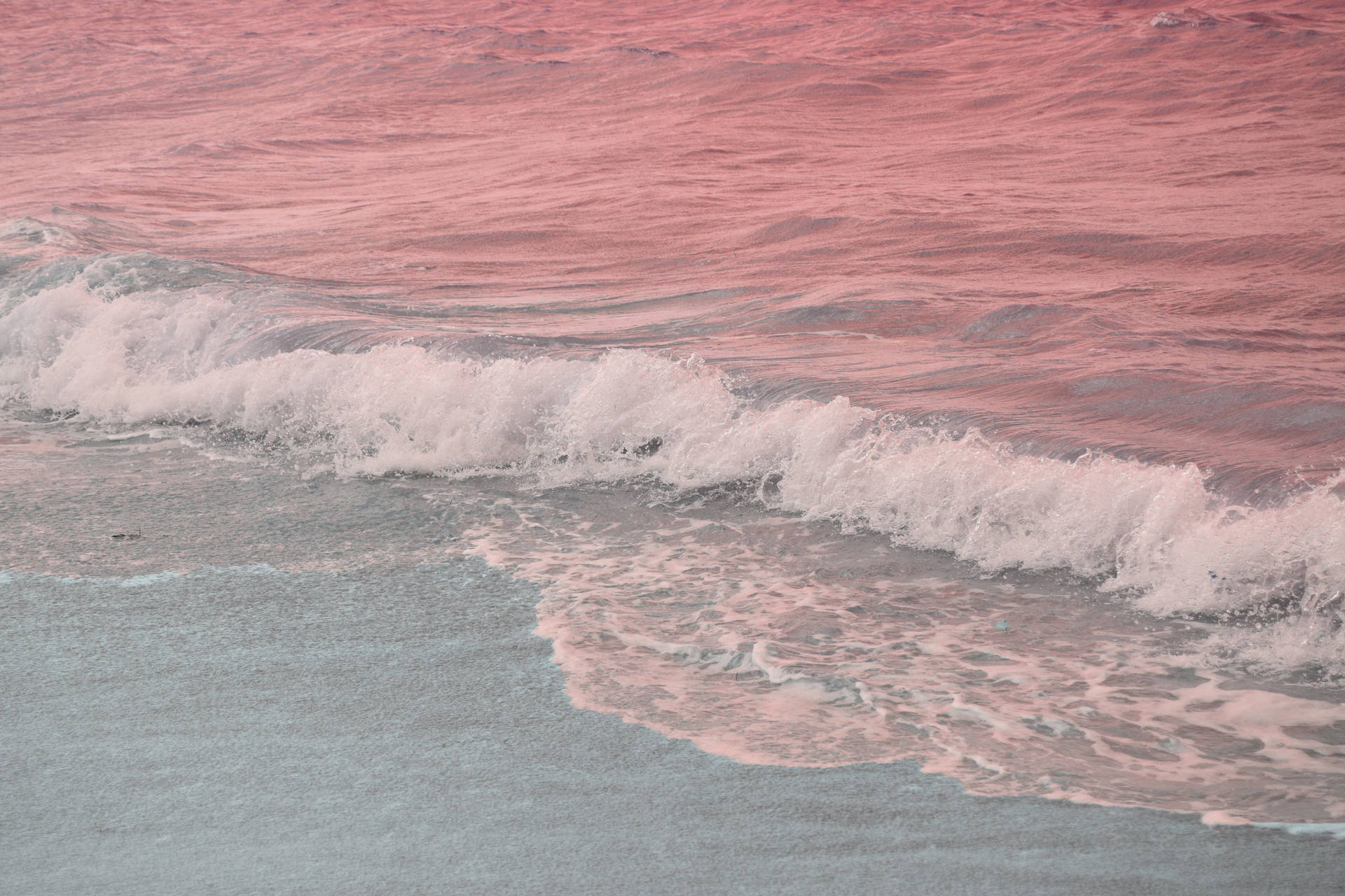 Aesthetic Ocean With Pink Water Background