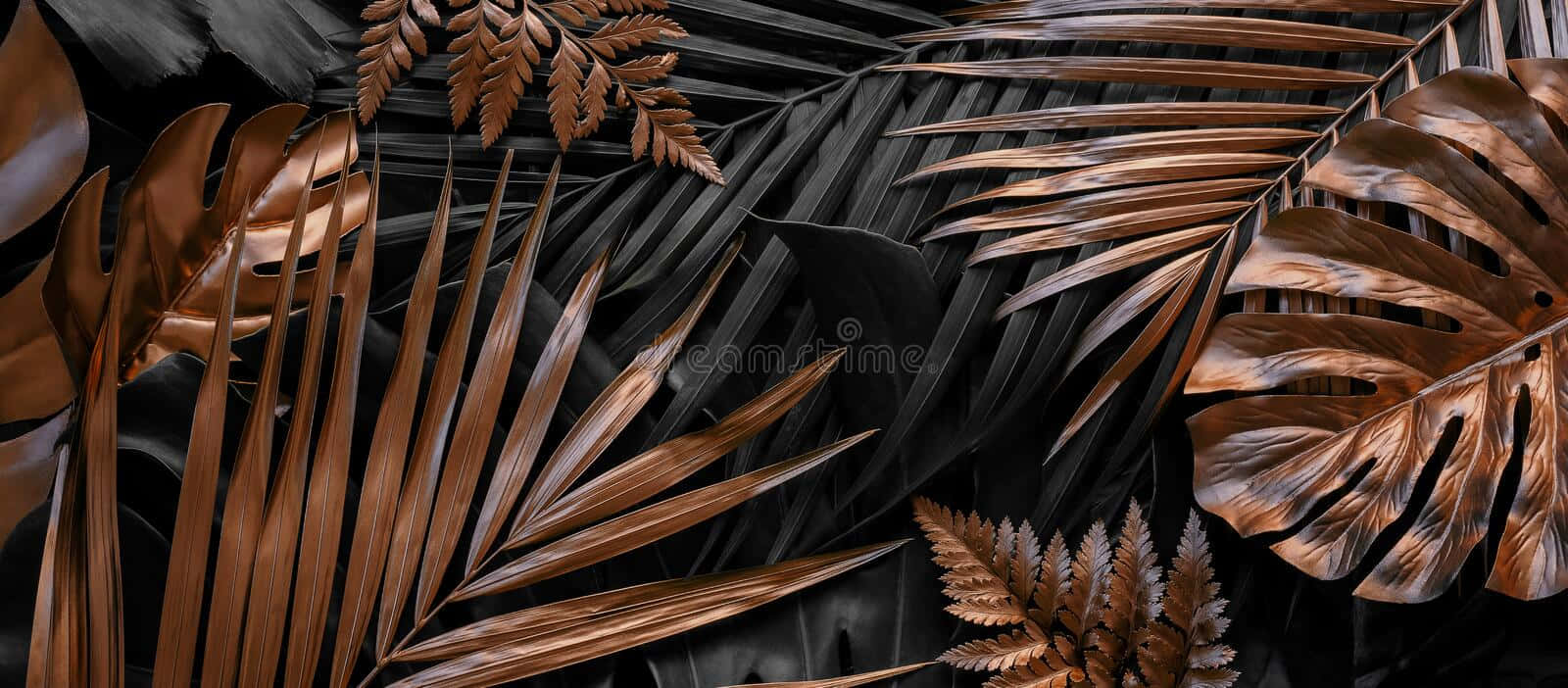 Aesthetic Palm Leaves In A Tropical Setting Background