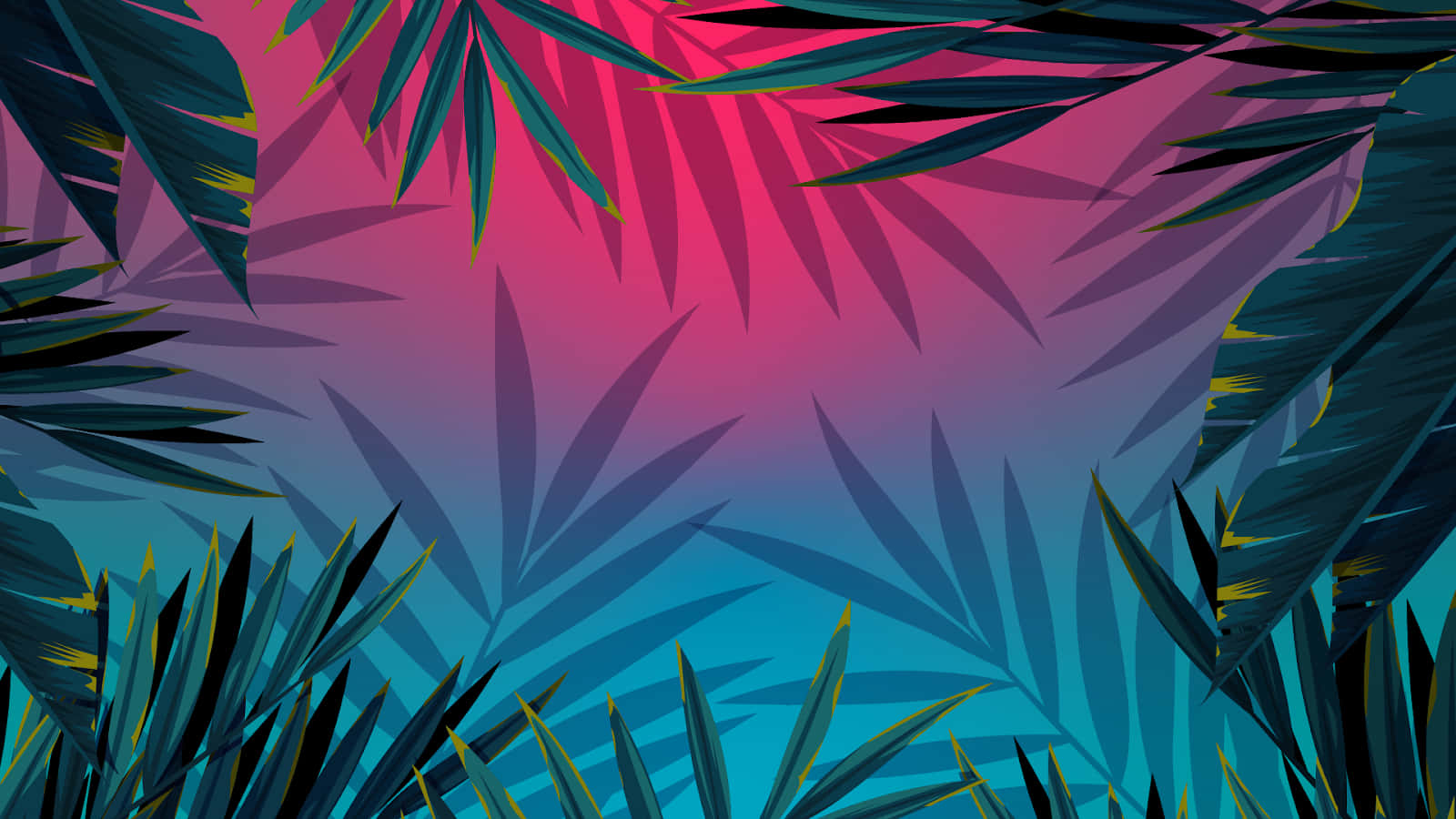 Aesthetic Palm Leaves In Nature Background