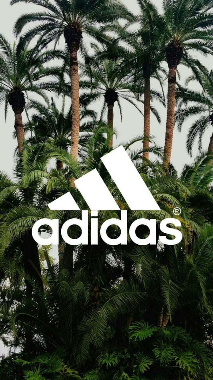 Aesthetic Palm Trees Adidas Logo Background