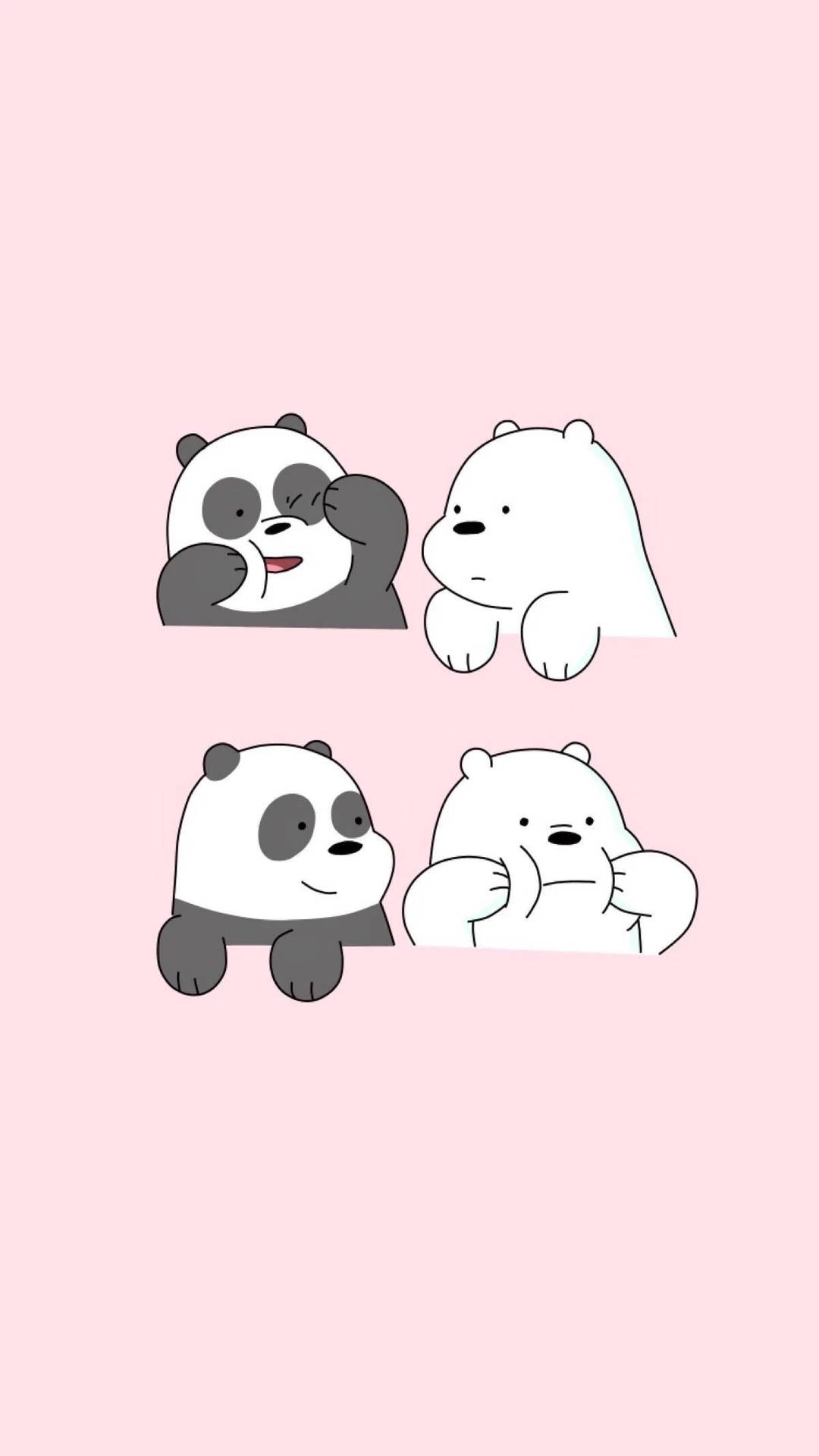 Aesthetic Panda And Polar Bear Background