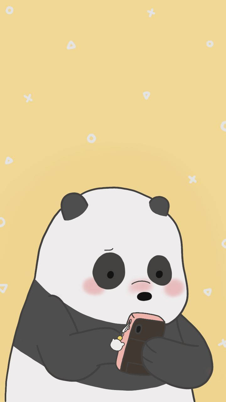 Aesthetic Panda Bear Blushing Background