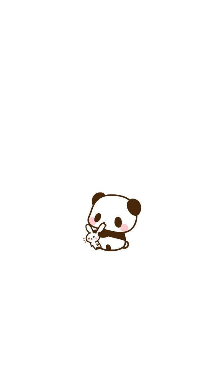 Aesthetic Panda Biting Plushie Background