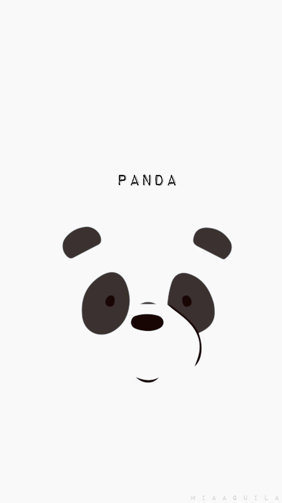 Aesthetic Panda Face Minimalist Background