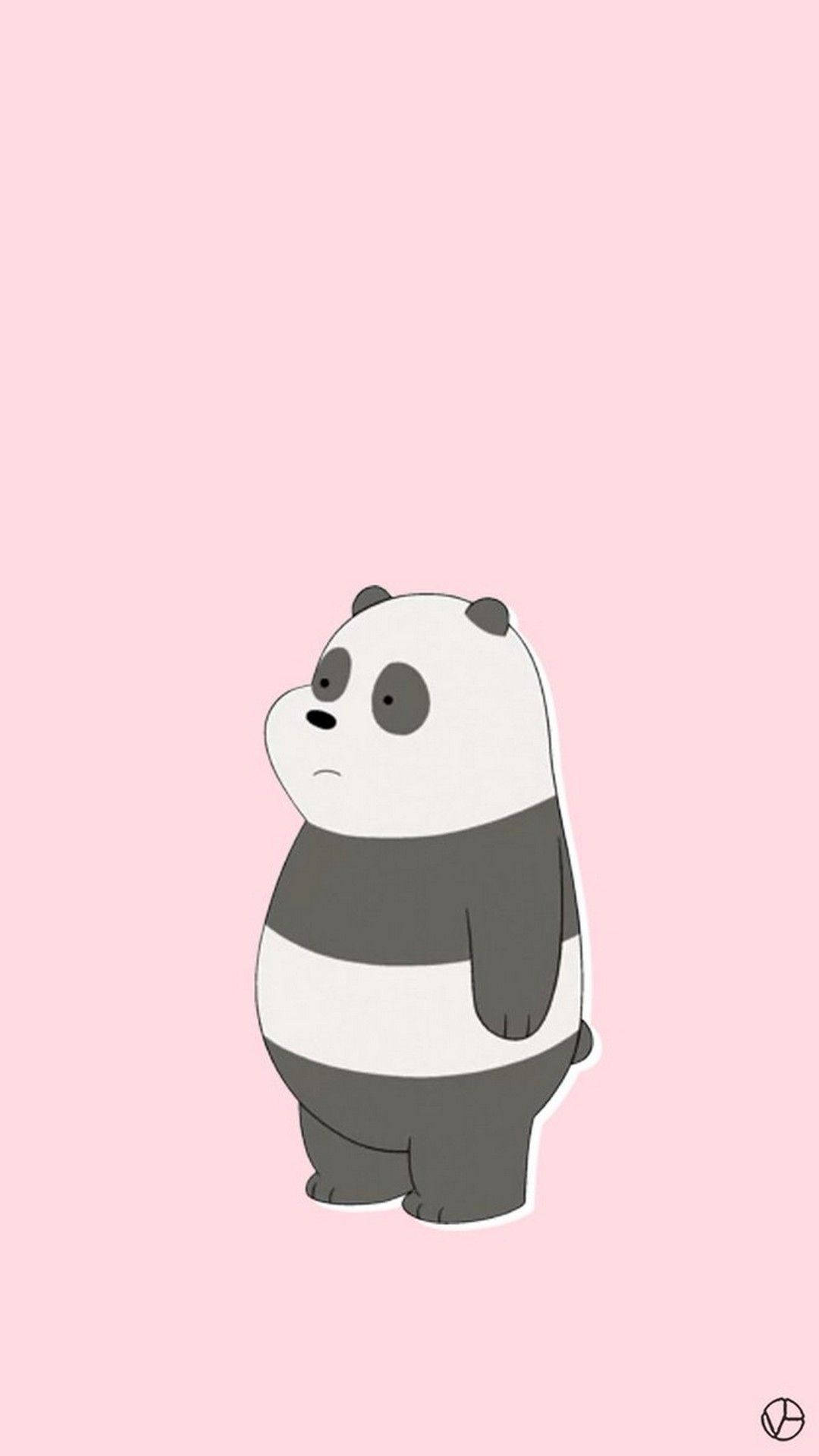 Aesthetic Panda Frowning Background