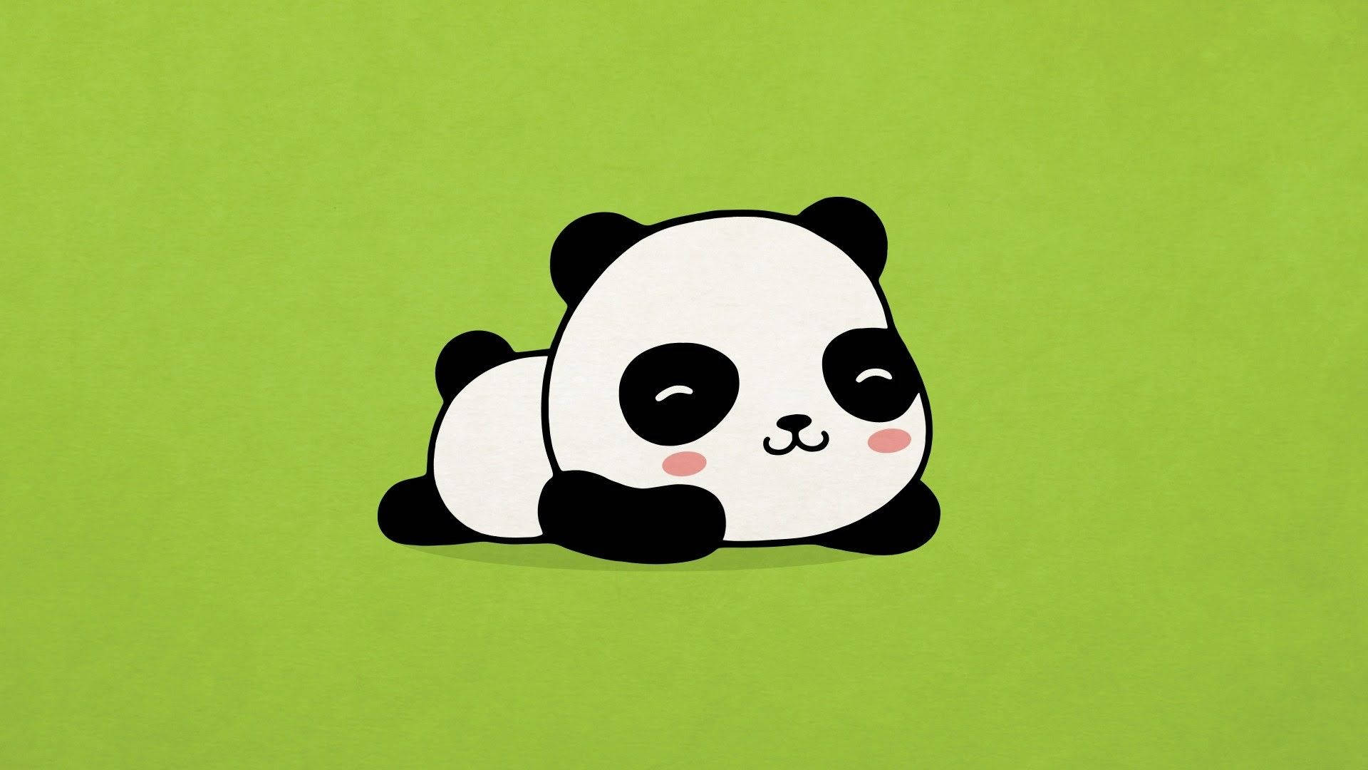 Aesthetic Panda Lying Down Background