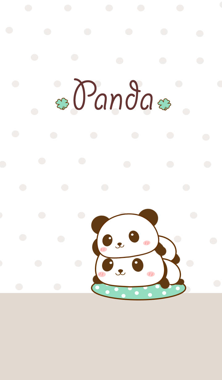 Aesthetic Panda Polka Dots Background