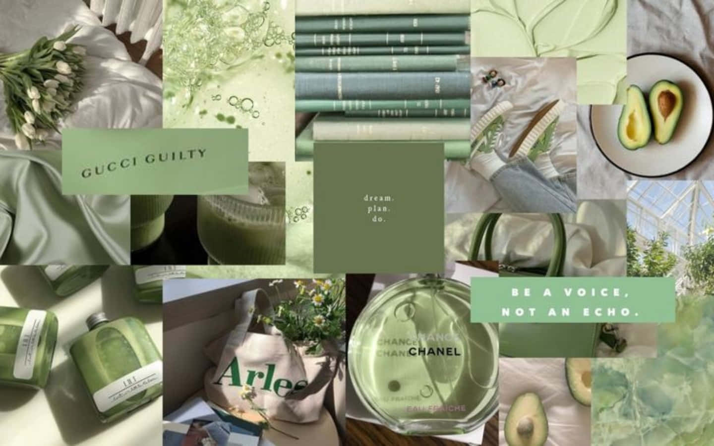 Aesthetic Pastel Green Desktop Background