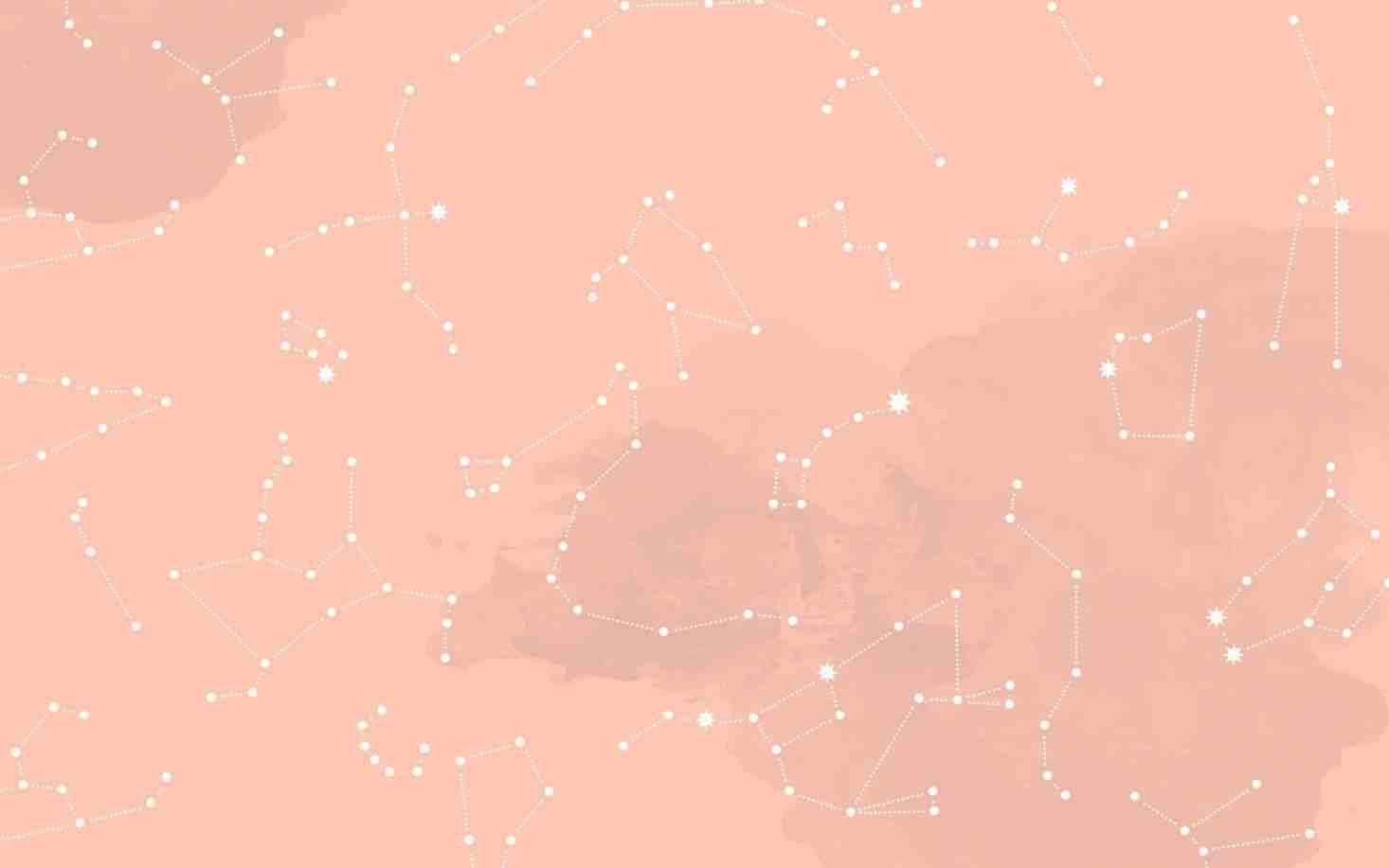 Aesthetic Peach Constellation Laptop