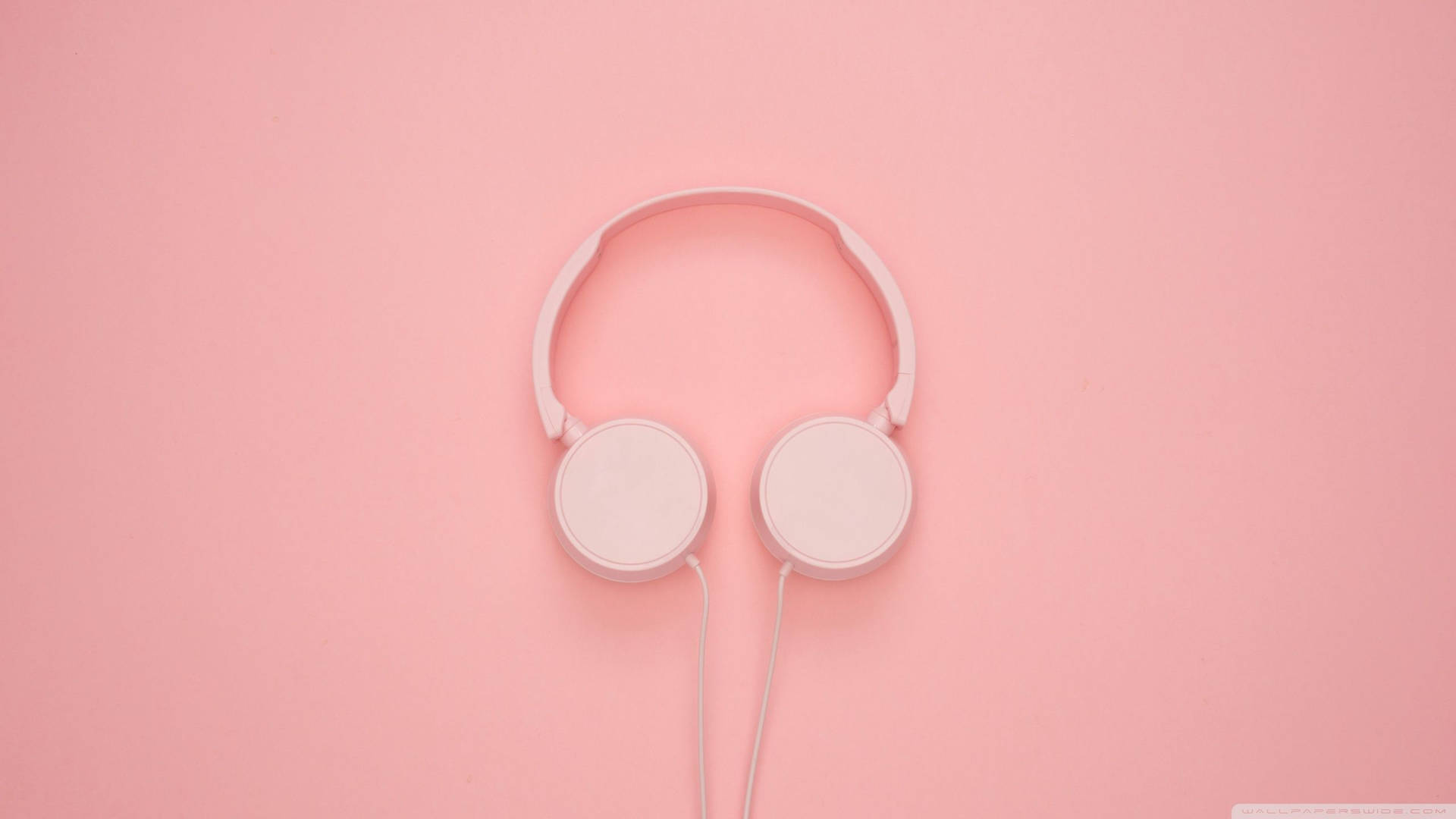 Aesthetic Peach Headphones Laptop Background