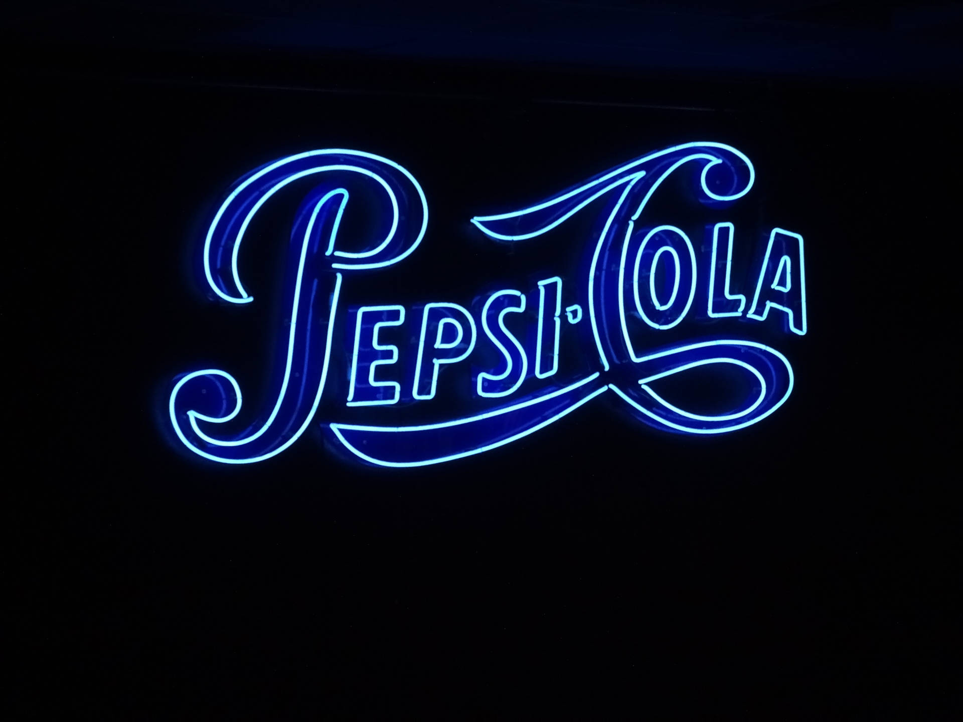 Aesthetic Pepsi Cola Neon Light Laptop Background