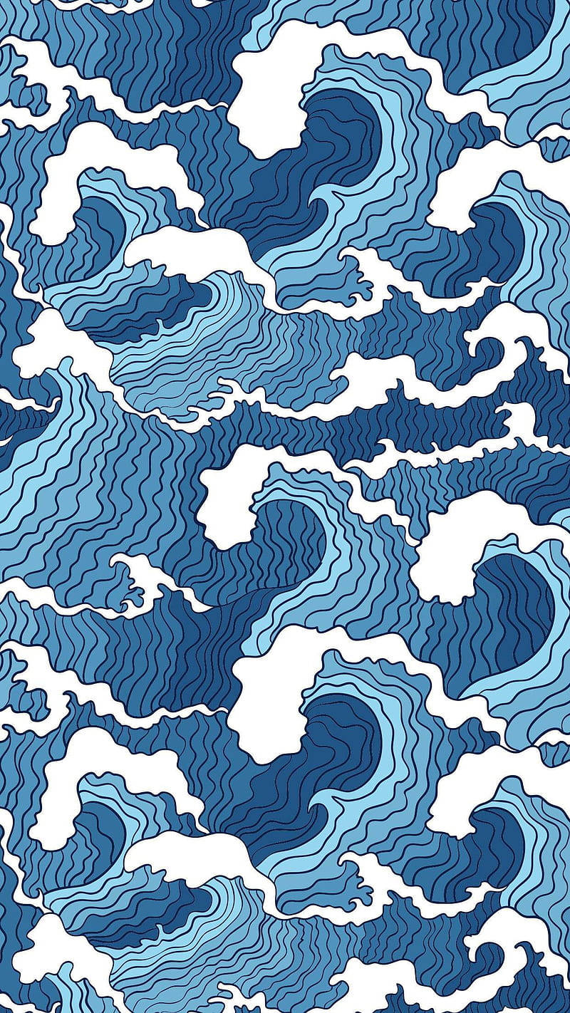 Aesthetic Phone Water Waves Background