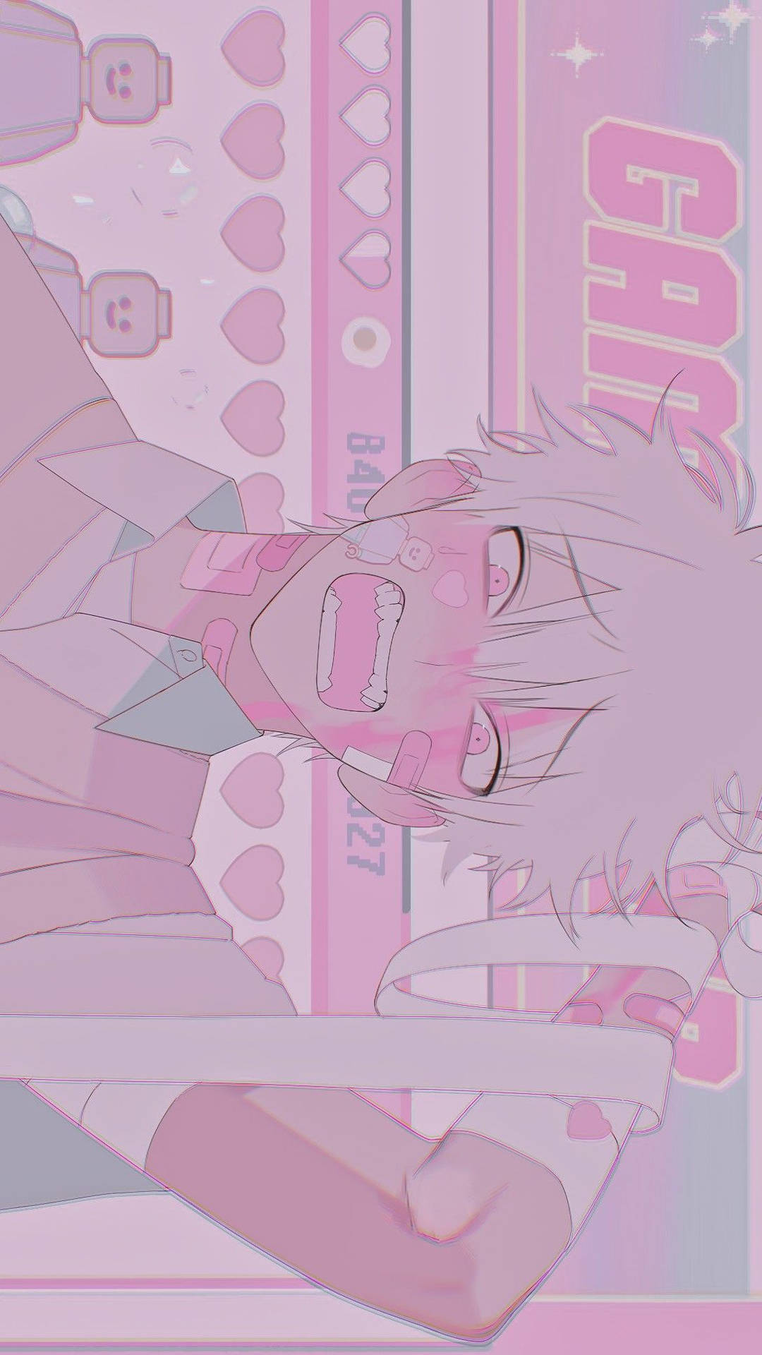 Aesthetic Pink Anime Angry Boy