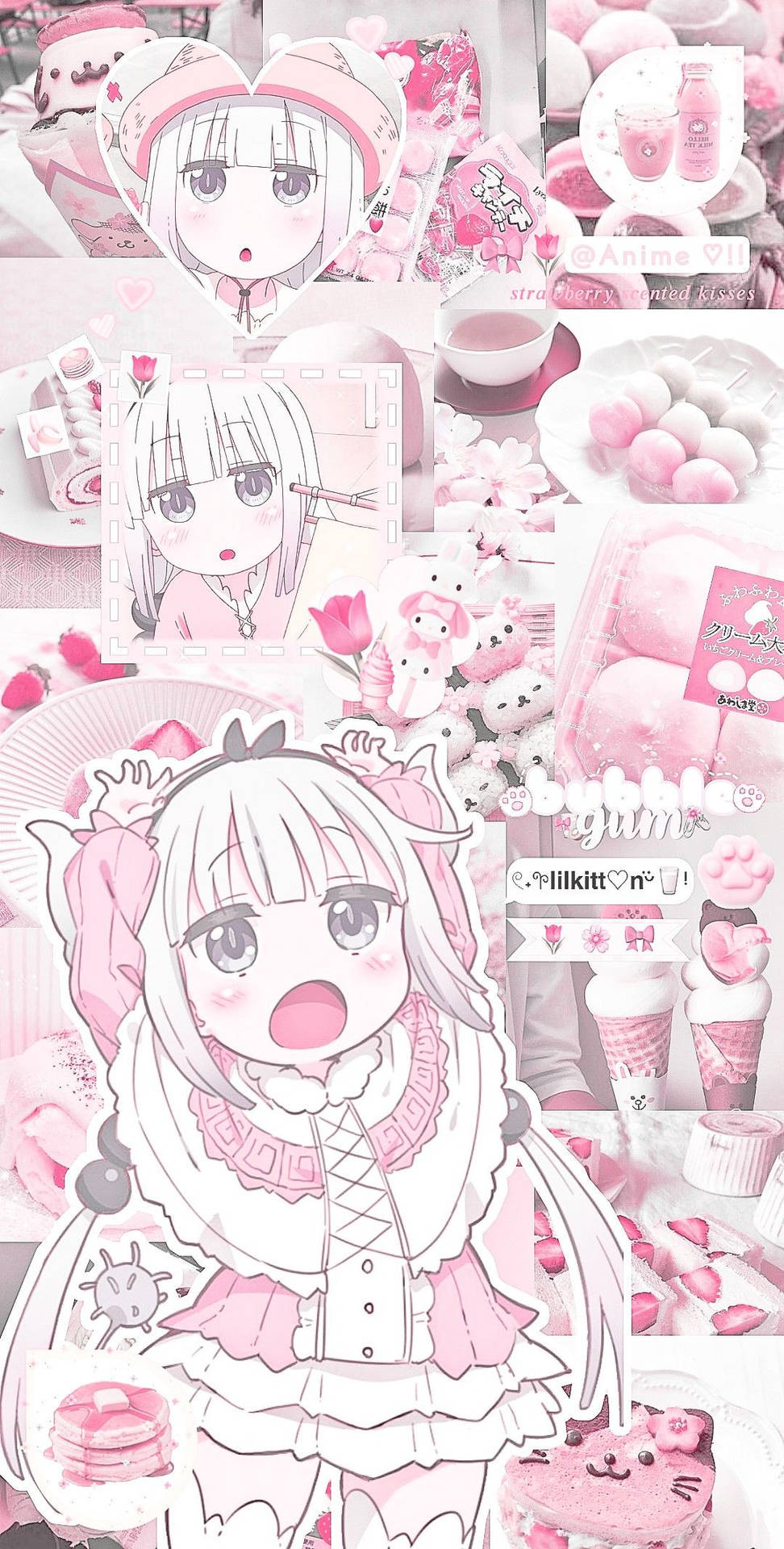 Aesthetic Pink Anime With Food Pictures