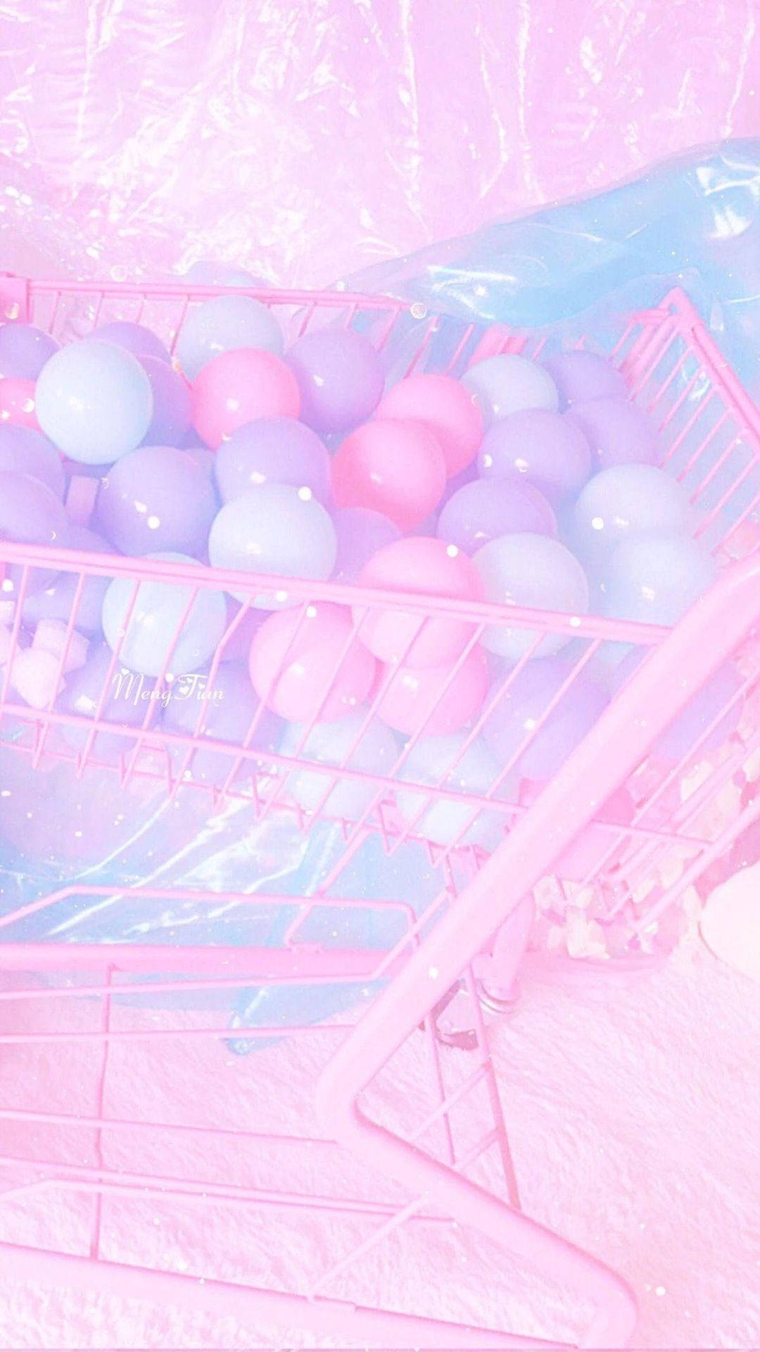 Aesthetic Pink Balls Background