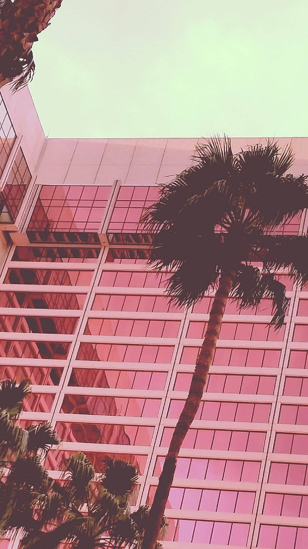 Aesthetic Pink Building Background