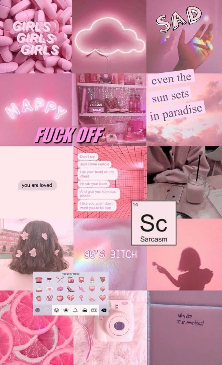 Aesthetic Pink Collage 900 X 1478 Background