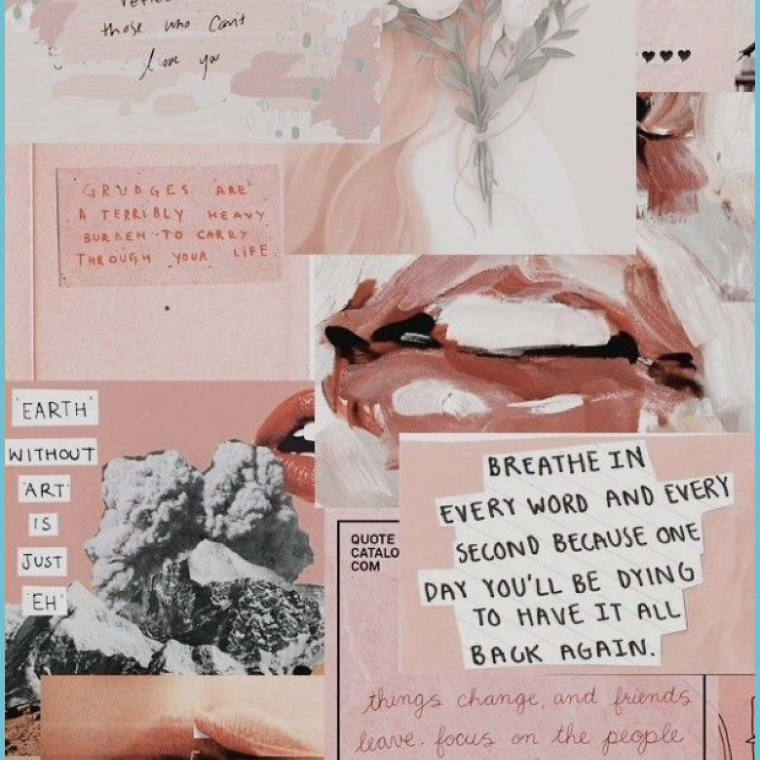 Aesthetic Pink Collage Motivational Quotes