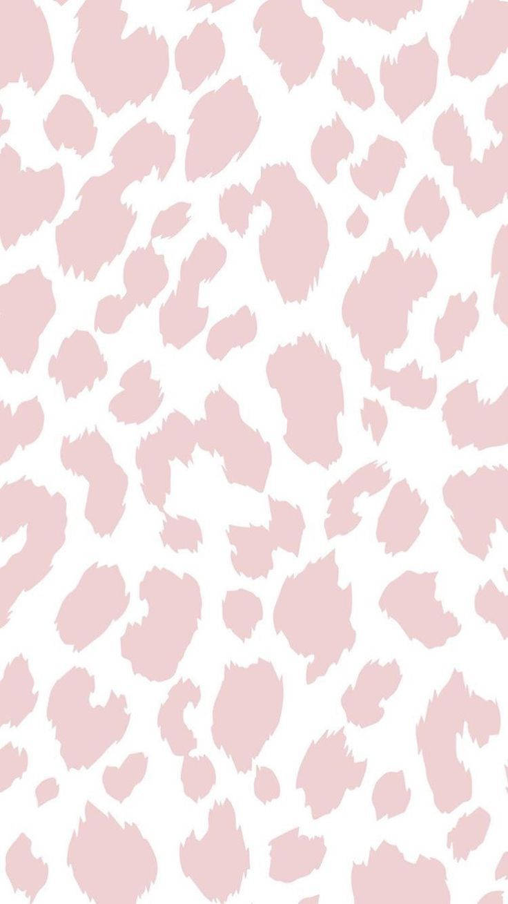 Aesthetic Pink Cow Print Pattern Background